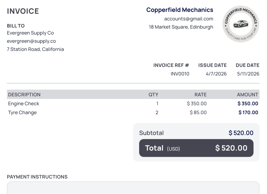 TinyInvoice.app invoice example